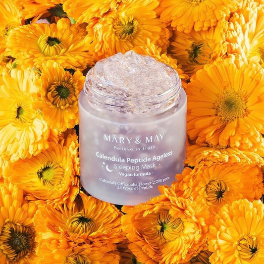 MARY & MAY - Calendula Peptide Ageless Sleeping Mask (110g) | Korean skincare | FREYA - Asian Beauty Secret