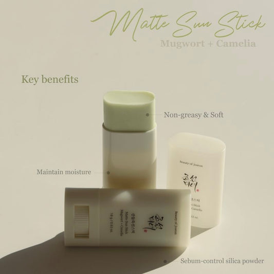 BEAUTY OF JOSEON Matte Sun Stick : Mugwort + Camelia SPF50 PA++++ (18g) | Korean skincare | FREYA - Asian Beauty Secret