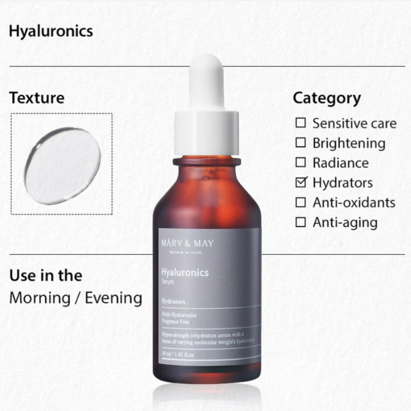 MARY & MAY Hyaluronics Serum (30ml) | Korean skincare | FREYA - Asian Beauty Secret