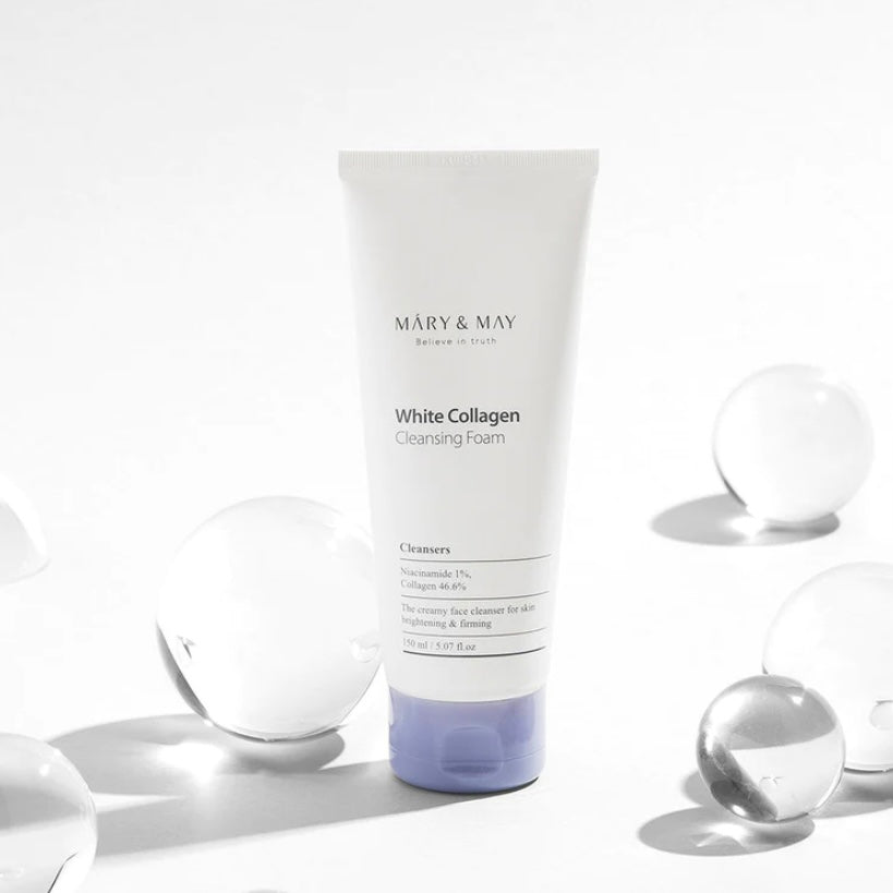 MARY & MAY White Collagen Cleansing Foam (150ml) | Korean skincare | FREYA - Asian Beauty Secret