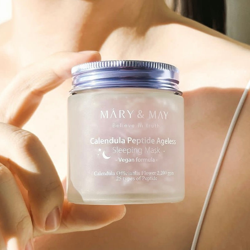 MARY & MAY - Calendula Peptide Ageless Sleeping Mask (110g) | Korean skincare | FREYA - Asian Beauty Secret